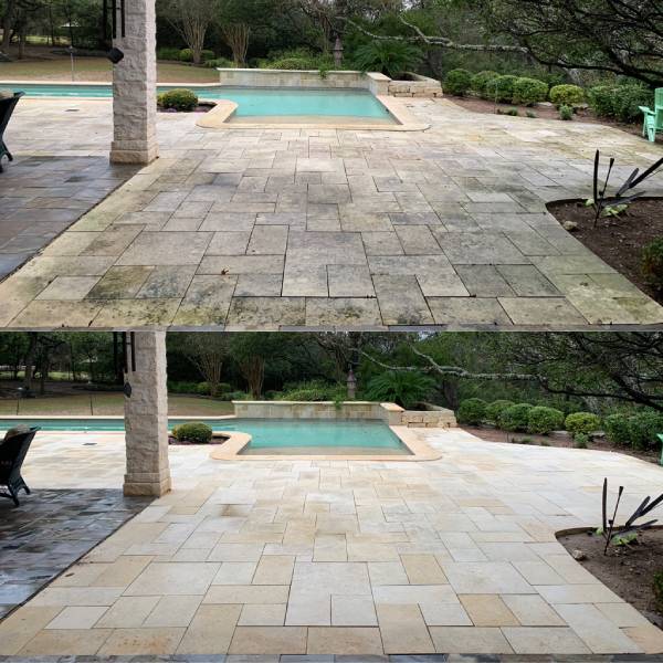 Natural Stone Patio, Deck, And Pool Cleaning in Austin